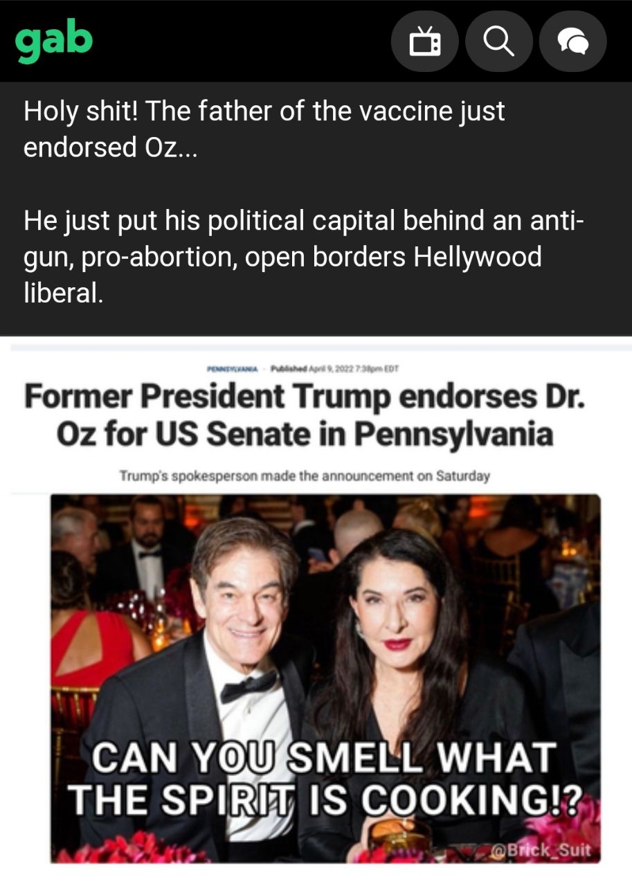 Trump unterstützt den linksradikalen Dr. Oz